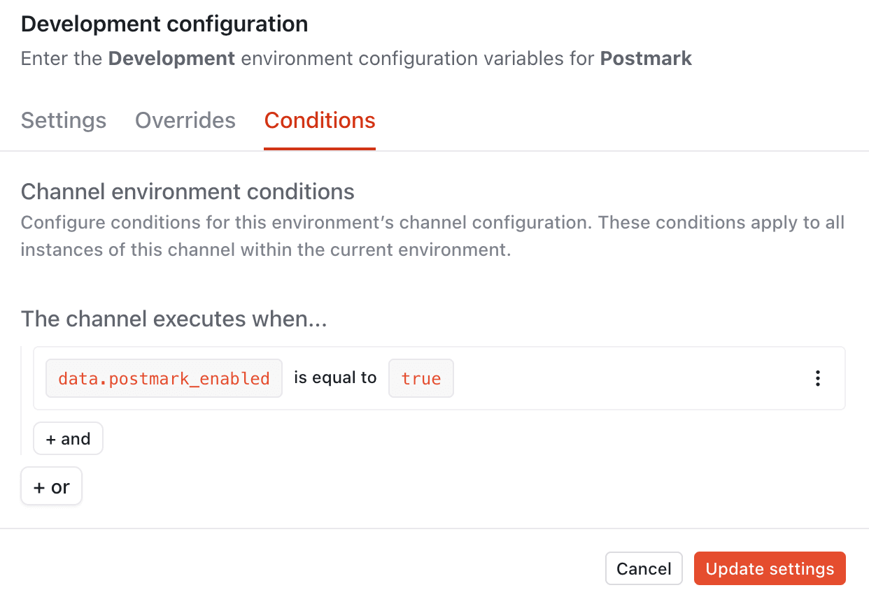 Managing channel conditions in Knock.